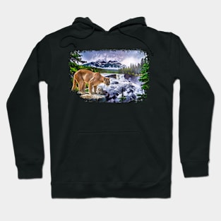 Mountain Lion At The Falls Hoodie